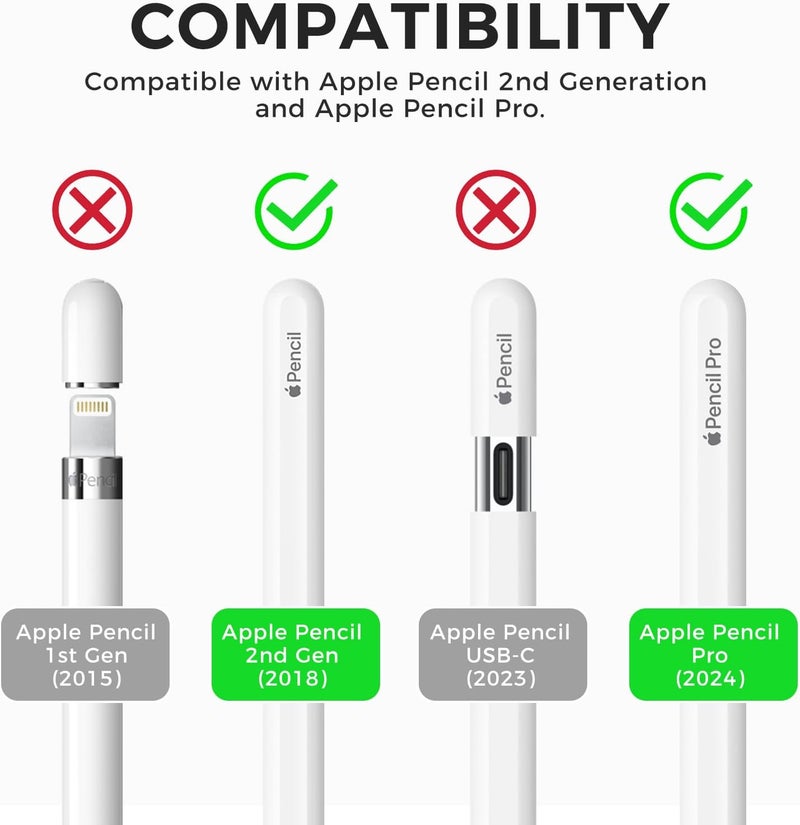 TRONWIN Apple Pencil 2 Case - Silicone Cover with Clip - Compatible with Apple Pencil 2 for iPad Pro (Deep Gray) - Image 2